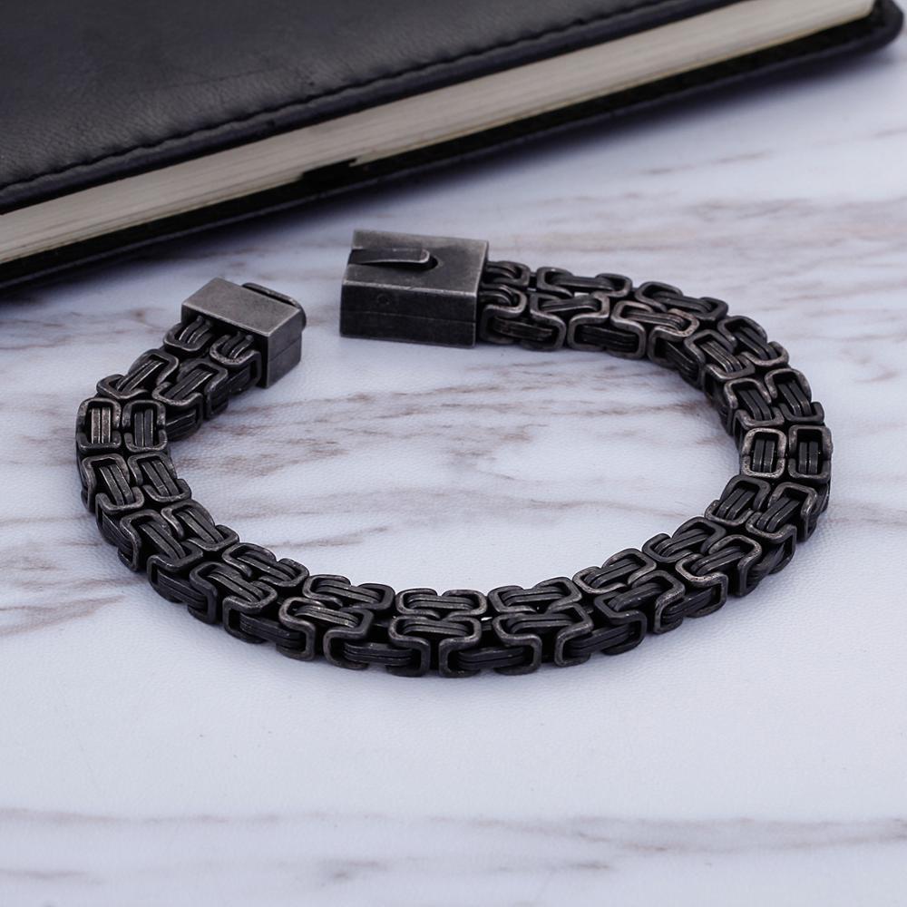 Bracelet Noir Chaîne Homme en Acier - Mon Bracelet Homme