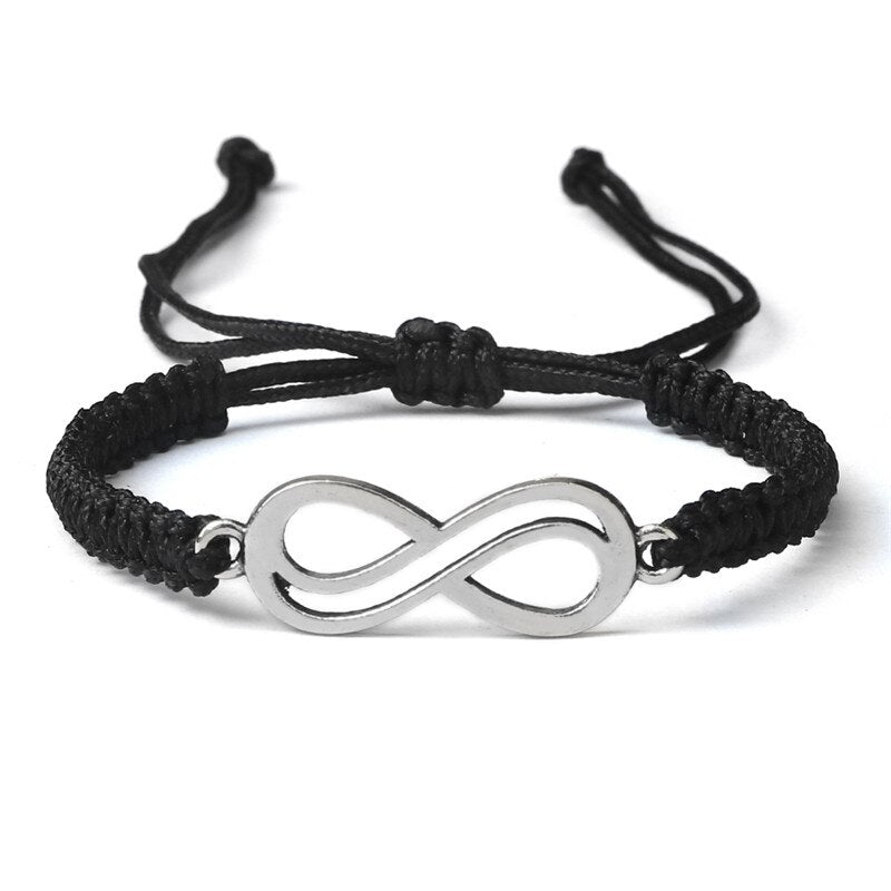 Bracelet Noir Infini Tressé en Corde - Mon Bracelet Homme