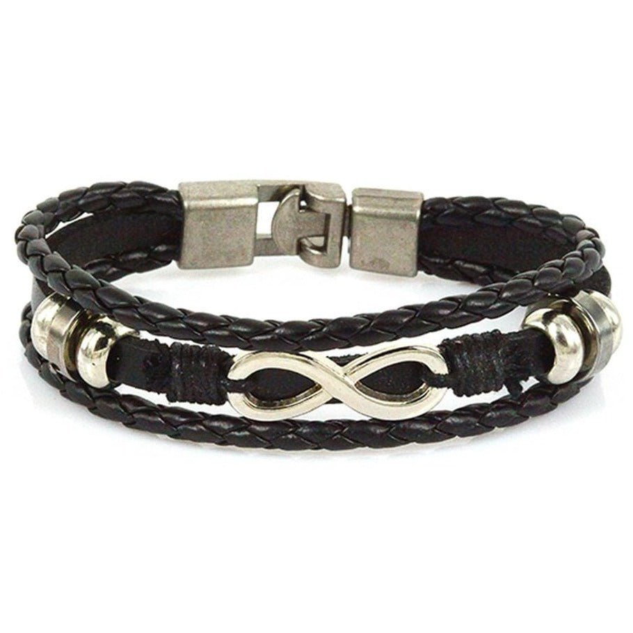 Bracelet Noir Symbole Infini Homme - Mon Bracelet Homme