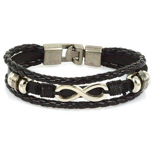 Bracelet Noir Symbole Infini Homme - Mon Bracelet Homme