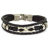 Bracelet Noir Symbole Infini Homme