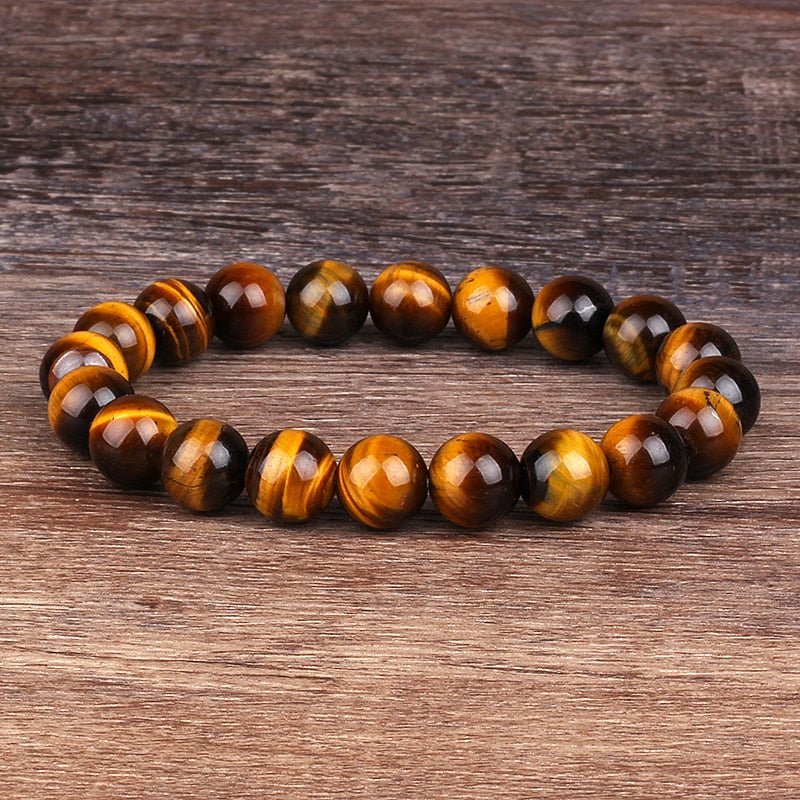 Bracelet oeil de tigre 10mm en perle pour homme - Mon Bracelet Homme