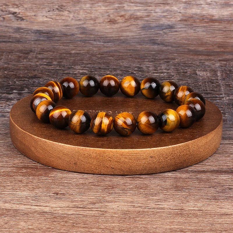 Bracelet oeil de tigre 10mm en perle pour homme - Mon Bracelet Homme
