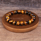 Bracelet oeil de tigre 10mm en perle pour homme - Mon Bracelet Homme