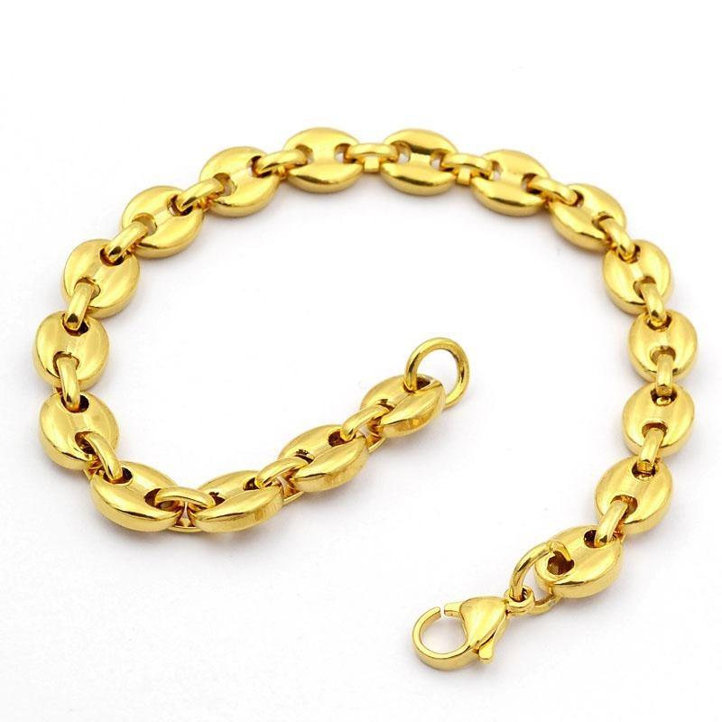 Bracelet Or Maille Grain de Café Homme - Mon Bracelet Homme