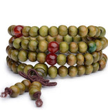 Bracelet Perle De Bois Pour Homme Vert