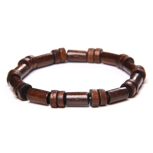 Bracelet Perle de Bois Tibétain Marron pour Homme - Mon Bracelet Homme