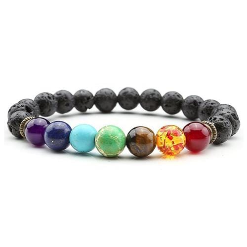 Bracelet Perles 7 Chakras Homme en Pierre de Lave - Mon Bracelet Homme