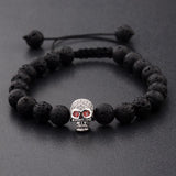 Bracelet Perles Crâne en Pierre - Mon Bracelet Homme