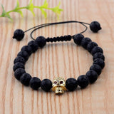 Bracelet Perles Crâne en Pierre - Mon Bracelet Homme