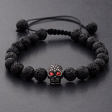 Bracelet Perles Crâne en Pierre - Mon Bracelet Homme