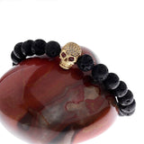Bracelet Perles Crâne en Pierre - Mon Bracelet Homme