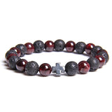 Bracelet Perles Croix en Acier en Pierre - Mon Bracelet Homme