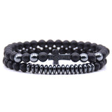 Bracelet Perles Croix Homme en Pierre - Mon Bracelet Homme