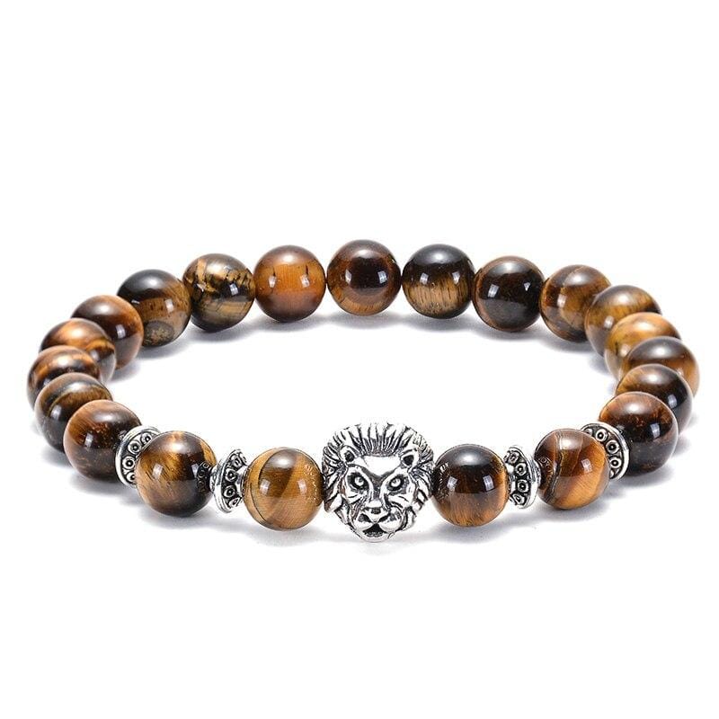 Bracelet Perles de Lion Homme en Œil-de-Tigre - Mon Bracelet Homme