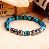 Bracelet Perles Homme Bleues Turquoise en Pierre - Mon Bracelet Homme