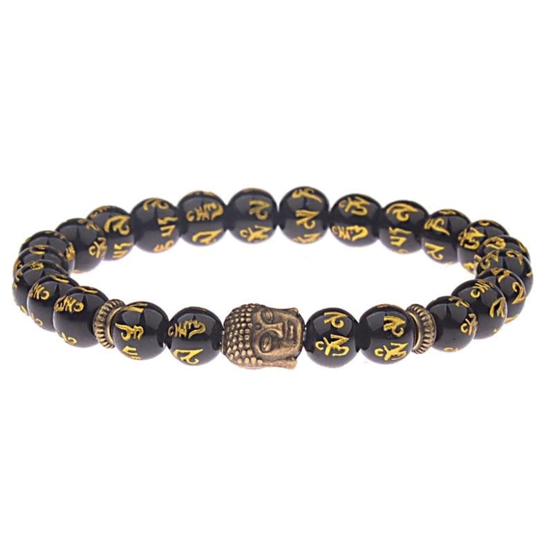 Bracelet Perles Homme bouddha Prière en Pierre - Mon Bracelet Homme
