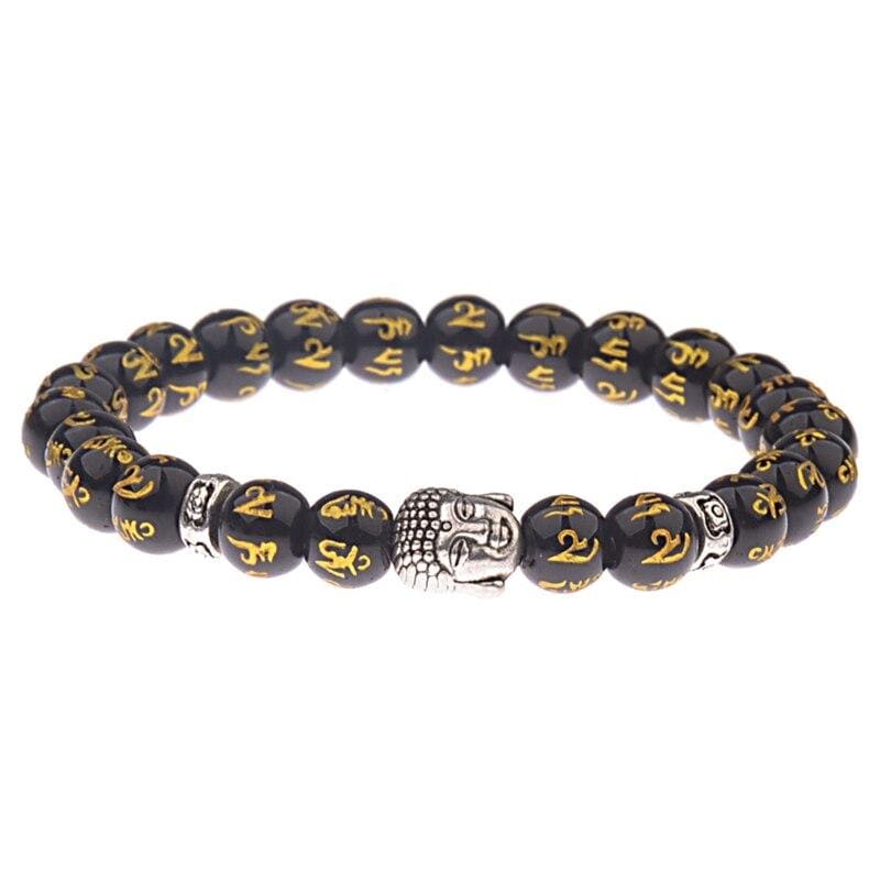 Bracelet Perles Homme bouddha Prière en Pierre - Mon Bracelet Homme
