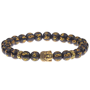 Bracelet Perles Homme bouddha Prière en Pierre - Mon Bracelet Homme