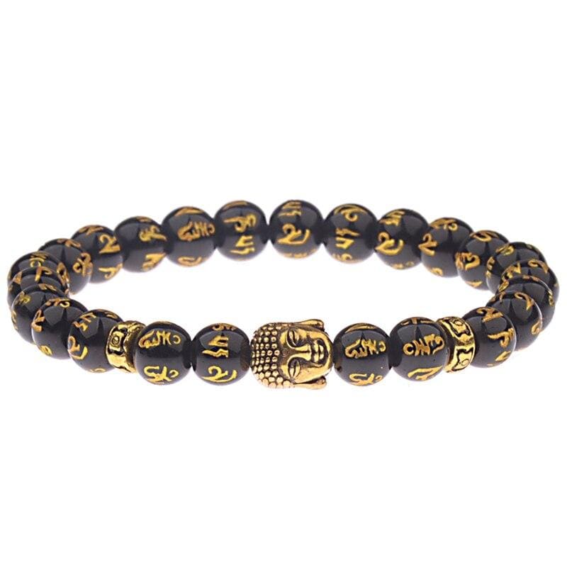 Bracelet Perles Homme bouddha Prière en Pierre - Mon Bracelet Homme