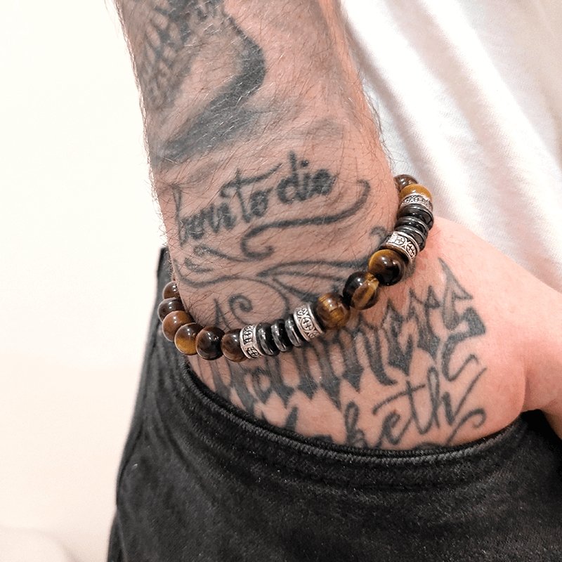 Bracelet Perles Homme Chic & Élégant en Pierre - Mon Bracelet Homme