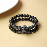 Bracelet Perles Homme Crâne Imposant en Pierre - Mon Bracelet Homme