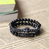 Bracelet Perles Homme Crâne Imposant en Pierre - Mon Bracelet Homme