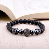 Bracelet Perles Homme Crâne Luxueux en Pierre - Mon Bracelet Homme