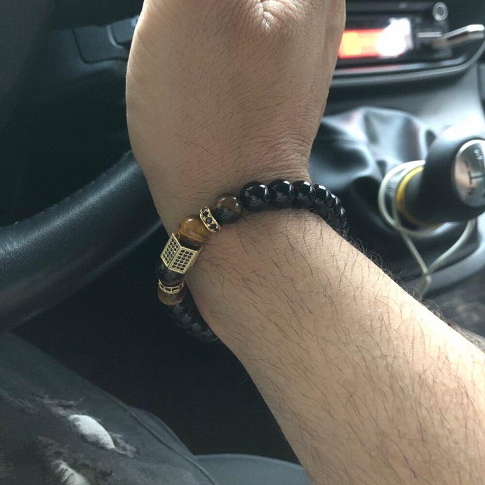 Bracelet Perles Homme en Pierres d'Onyx - Mon Bracelet Homme