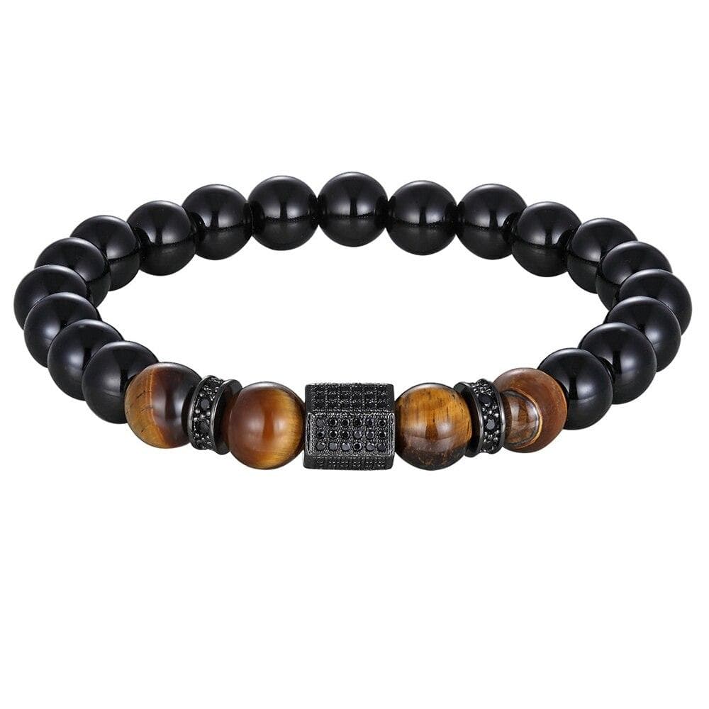 Bracelet Perles Homme en Pierres d'Onyx - Mon Bracelet Homme