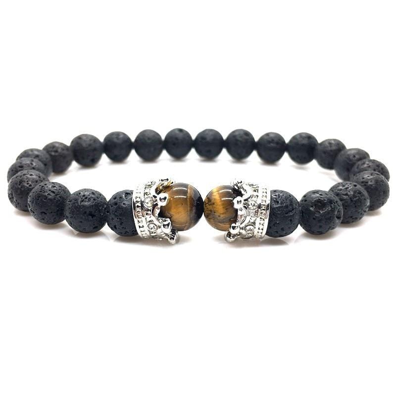 Bracelet Perles Homme en Pierres Volcanique - Mon Bracelet Homme