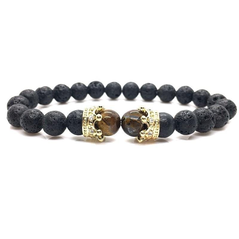 Bracelet Perles Homme en Pierres Volcanique - Mon Bracelet Homme
