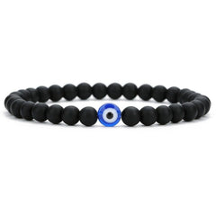 Bracelet Perles Homme Mauvais Œil en Pierre