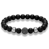 Bracelet Perles Homme Motifs Acier en Pierre - Mon Bracelet Homme