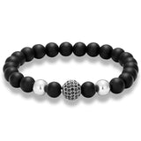 Bracelet Perles Homme Motifs Acier en Pierre - Mon Bracelet Homme