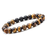 Bracelet Perles Homme Multiples Pierres en Œil-de-Tigre - Mon Bracelet Homme
