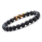 Bracelet Perles Homme Multiples Pierres en Œil-de-Tigre - Mon Bracelet Homme