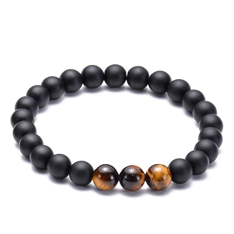Bracelet Perles Homme Multiples Pierres en Œil-de-Tigre - Mon Bracelet Homme
