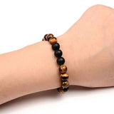 Bracelet Perles Homme Multiples Pierres en Œil-de-Tigre - Mon Bracelet Homme