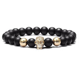 Bracelet Perles Homme Noires Crâne en Pierre - Mon Bracelet Homme