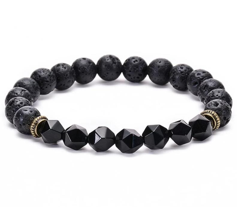 Bracelet Perles Homme Pierres de lave - Mon Bracelet Homme