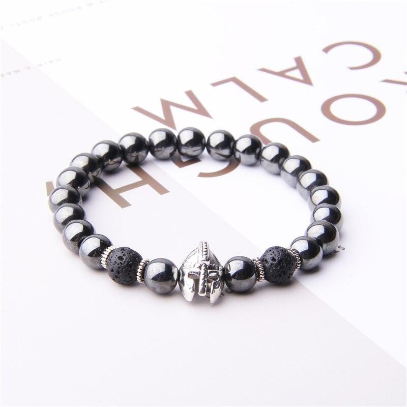 Bracelet Perles Homme Spartiate en Pierre - Mon Bracelet Homme
