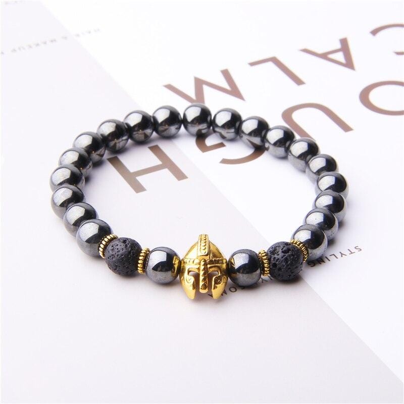 Bracelet Perles Homme Spartiate en Pierre - Mon Bracelet Homme