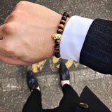 Bracelet Perles Homme Tête de Mort en Pierre - Mon Bracelet Homme