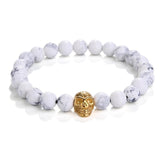 Bracelet Perles Homme Tête de Mort en Pierre - Mon Bracelet Homme