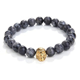 Bracelet Perles Homme Tête de Mort en Pierre - Mon Bracelet Homme