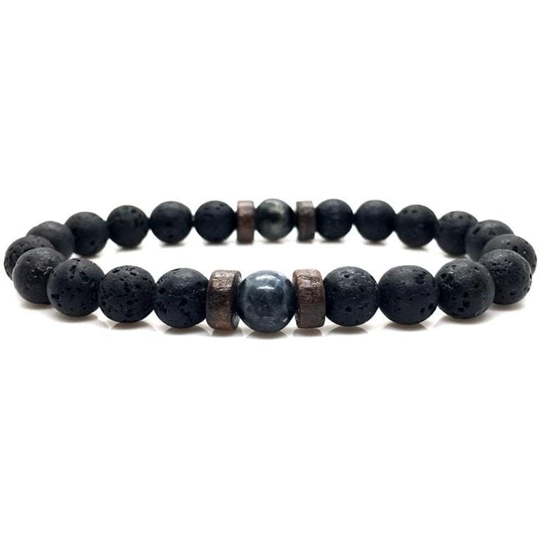 Bracelet Perles Pierre Volcanique Homme - Mon Bracelet Homme