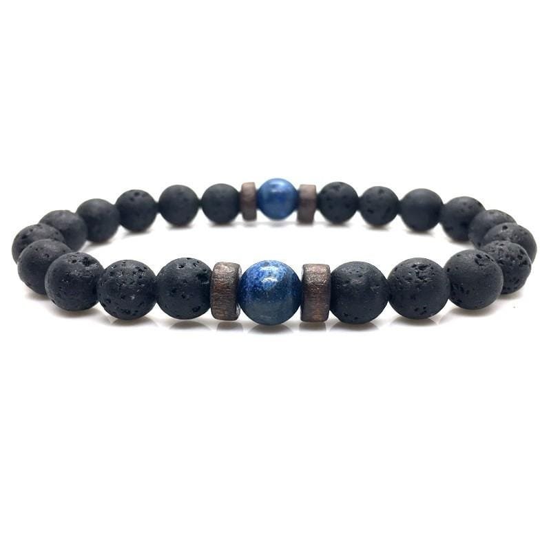 Bracelet Perles Pierre Volcanique Homme - Mon Bracelet Homme