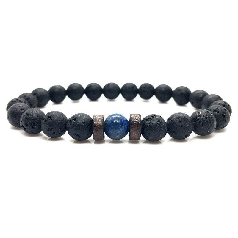Bracelet Perles Pierre Volcanique Homme - Mon Bracelet Homme
