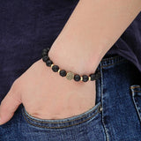Bracelet Perles Volcanique Homme en Pierre - Mon Bracelet Homme